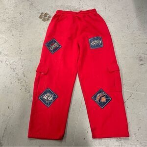 NBA Basketball Team Patch Red Sweatpants Size XL